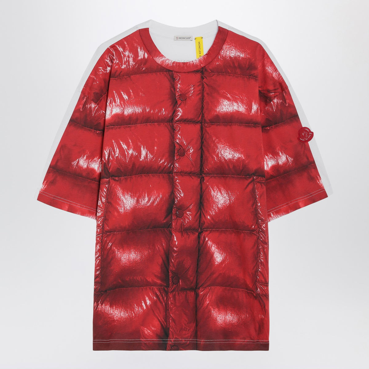 Moncler モンクレールx A $ ApロッキーレッドコットンTシャツとデジタルプリント - Image 4