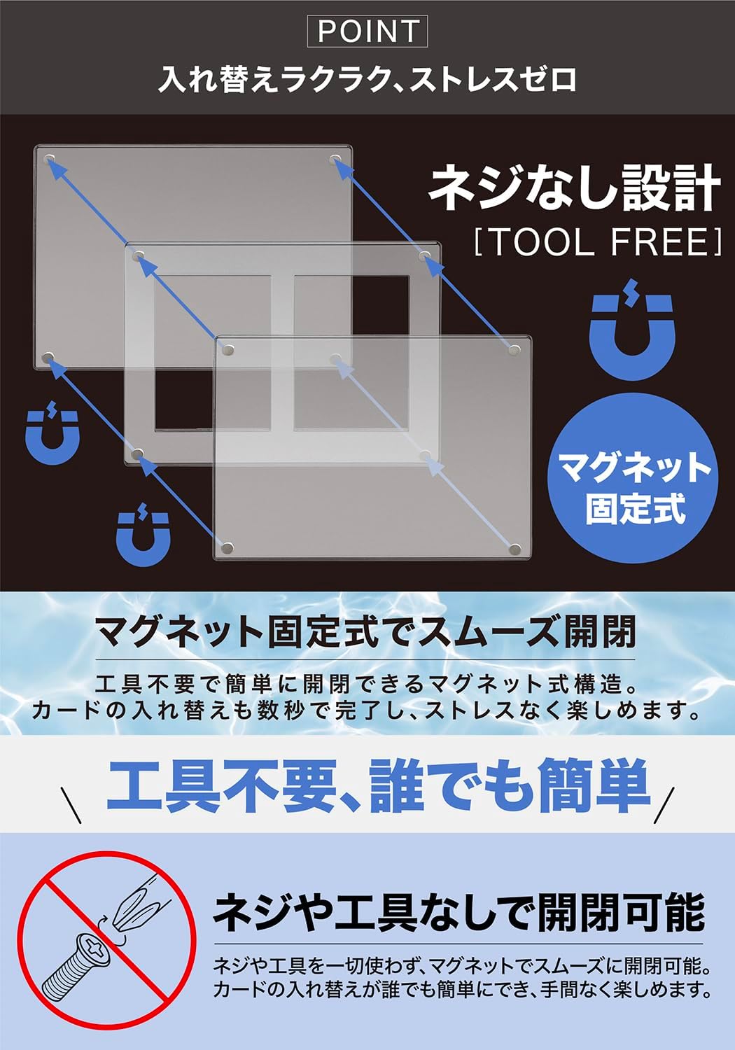 ALiLEo Magnetic Loader Display Case, 2 Row 3 Row and 4 Row with Stand, Card Case, Trading Card, Pokémon Protection (2 Disc Display)