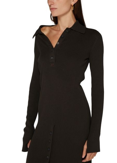 COURREGES マルチボタン ウール製 ミディ丈ドレス - Image 4