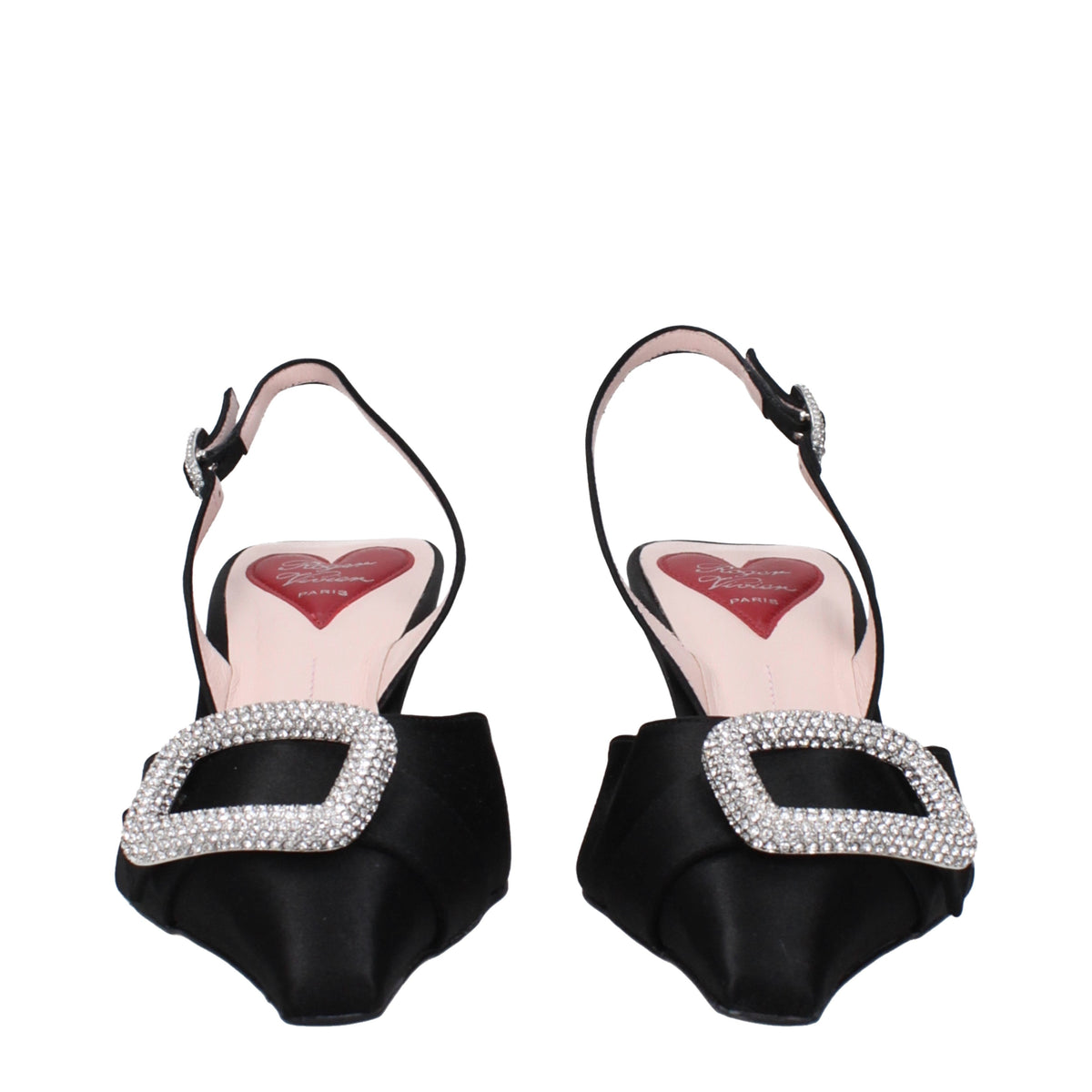 Roger ロジャー・ヴィヴィエ・ドーサイ・サンダルの女性サテン・ブラック - Image 4