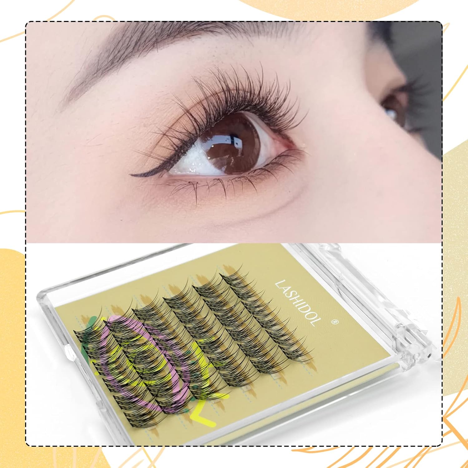 LASHIDOL Partial False Eyelashes, Partial False Eyelashes, Matsueku, Self, Natural, Popular, DIY, Reusable, Eye Shape, Handmade, High Quality Fiber, Natural (NO.09 Daily)