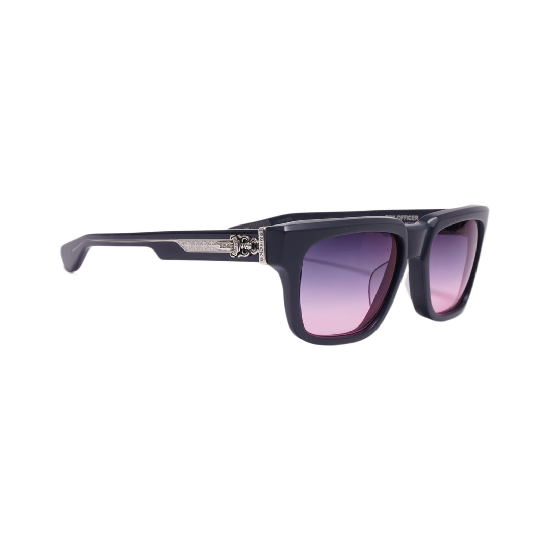 CHROME HEARTS 'MATTE NAVY' DIAMOND BOX OFFICER MPCK SUNGLASSES