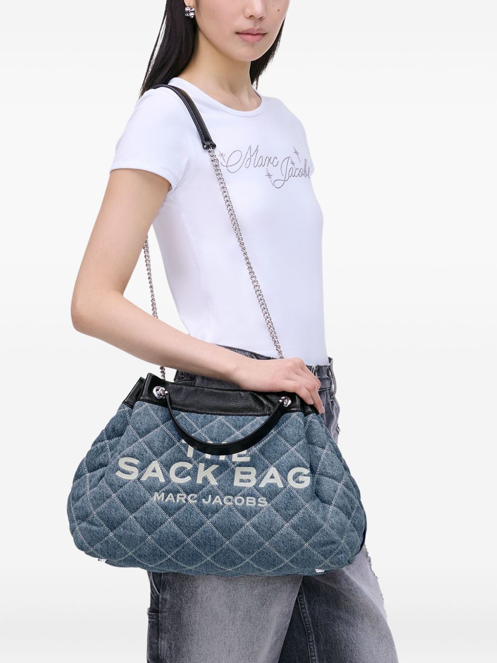 Marc マークジェイコブスチェーン袋大きなコットンショルダーバッグ - Image 4