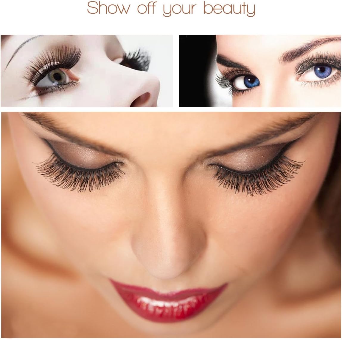 Frcolor 80 Pairs Natural Handmade Eyelash Set Eyelash Extensions Makeup Party 8 Styles