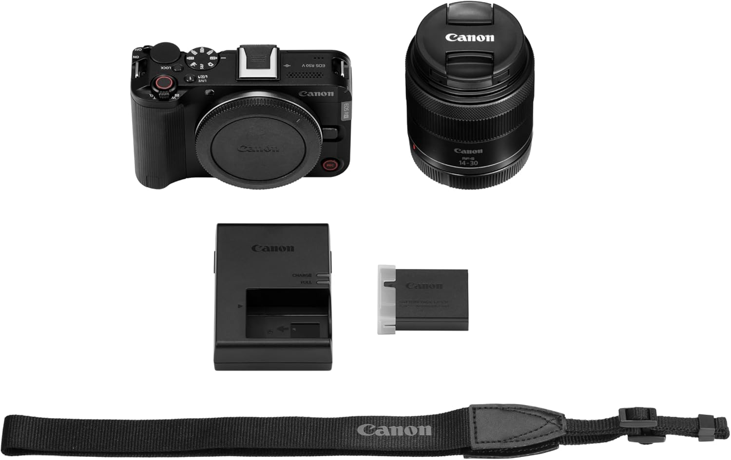 Canon EOS R50V Digital SLR Camera Lens Kit (RF-S14-30PZ)/Black