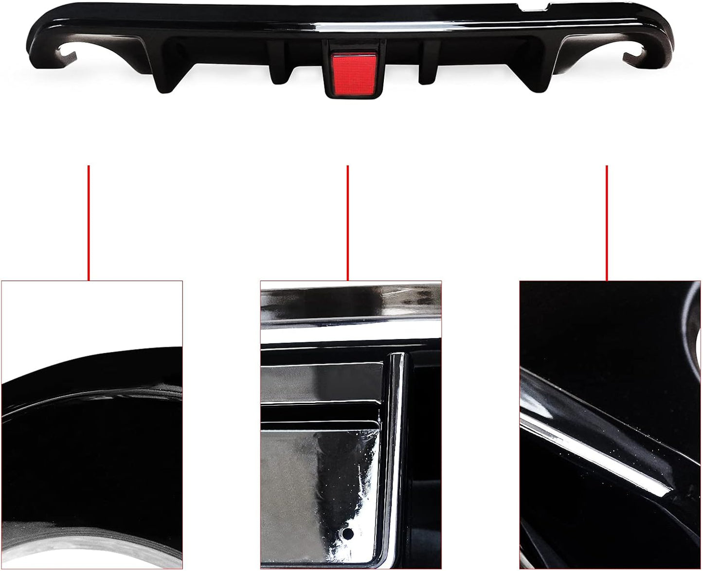 CARIG 2014-2017 Infiniti Q50 / Nissan Skyline V37 Rear Pan Bar Spoiler, ABS Genuine Parts, Tail Light, Easy Installation, Carbon Style, Car Accessories