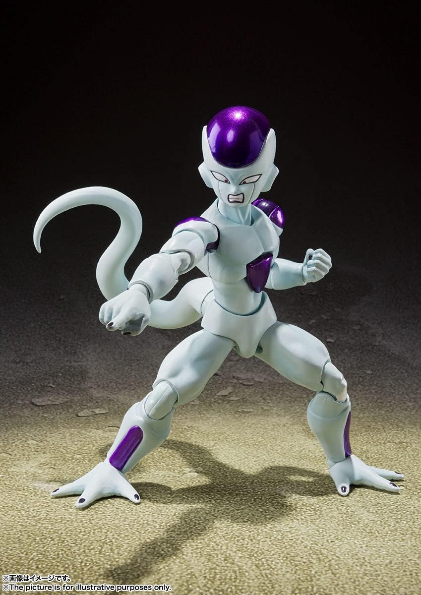 TAMASHII NATIONS S.H. Figuarts Dragon Ball Z Freeza Fourth Form (Resale Version), Approx. 4.7 inches (120 mm), PVC & ABS Pre-painted Action Figure