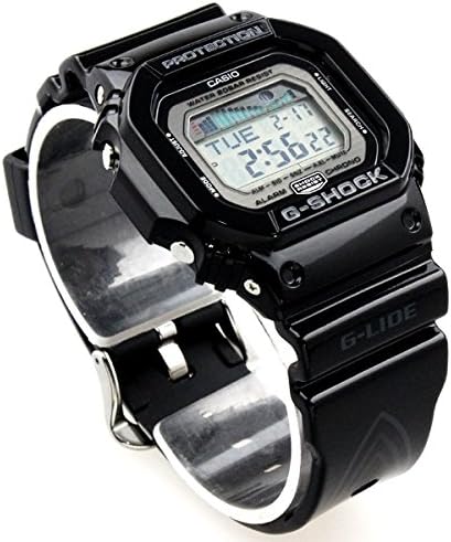 G-SHOCK G-Lide 20ATM Waterproof Digital Tide Graph Sport Plastic Belt Watch for Men Unisex (GLX-5600-1JF GLX-5600-7JF) (GLX-5600-1JF(Black))
