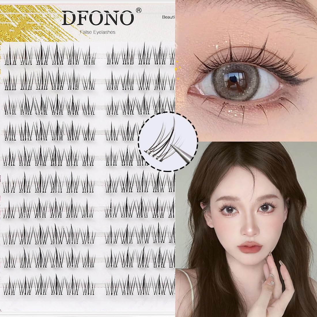 False Eyelash Parts, Large Capacity, High Quality Fiber, Natural, Popular, DIY, Reusable, Glued Eyelashes