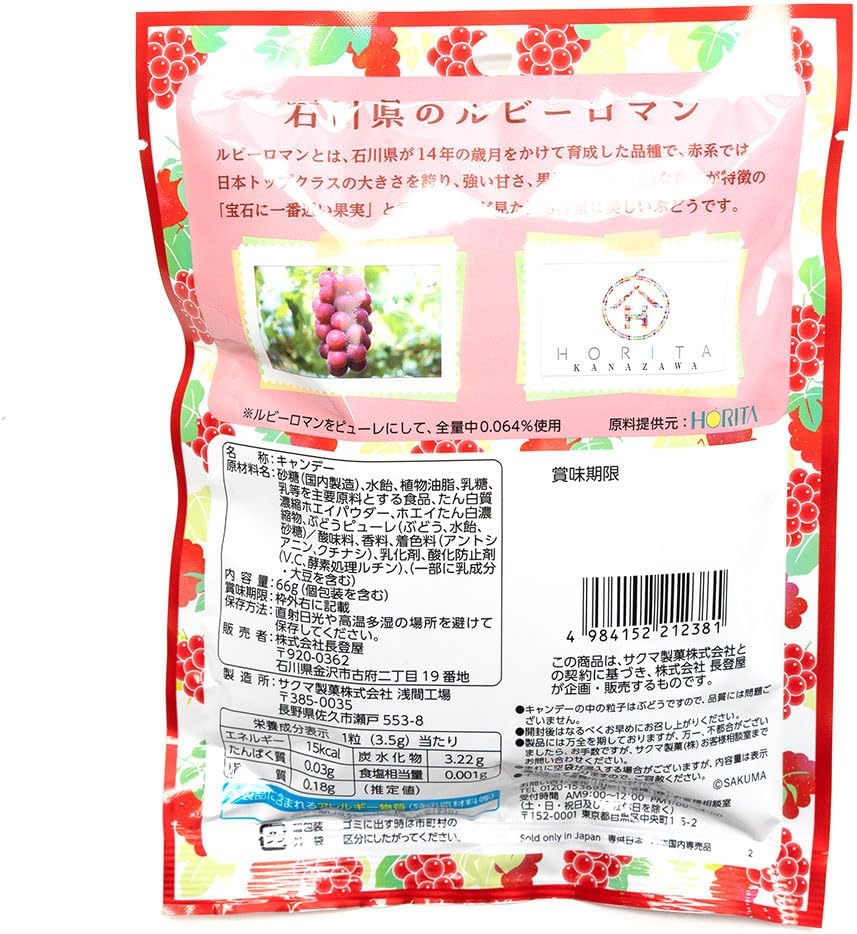 Ishikawa Limited Edition Ruby Romantic Miruku Candy Sakuma Confectionery Souvenir Milk Candy