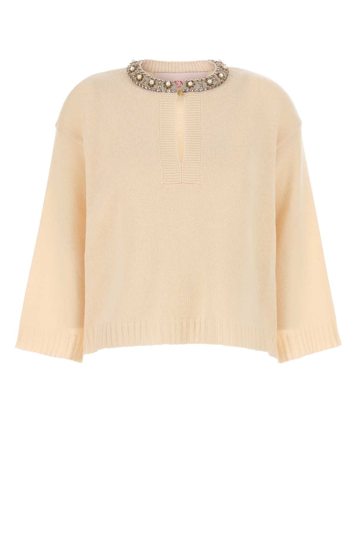 Valentino バレンティーノガラヴァニクリームウールセーター - Image 4