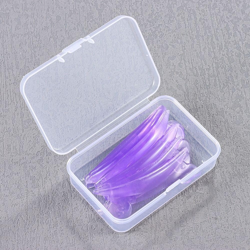 4 Pairs Purple Eyelash Extensions Silicone Pads Bear Shape Lash Lift Perm Pad 3D Eyelash Curler Accessories Makeup Beauty Tools