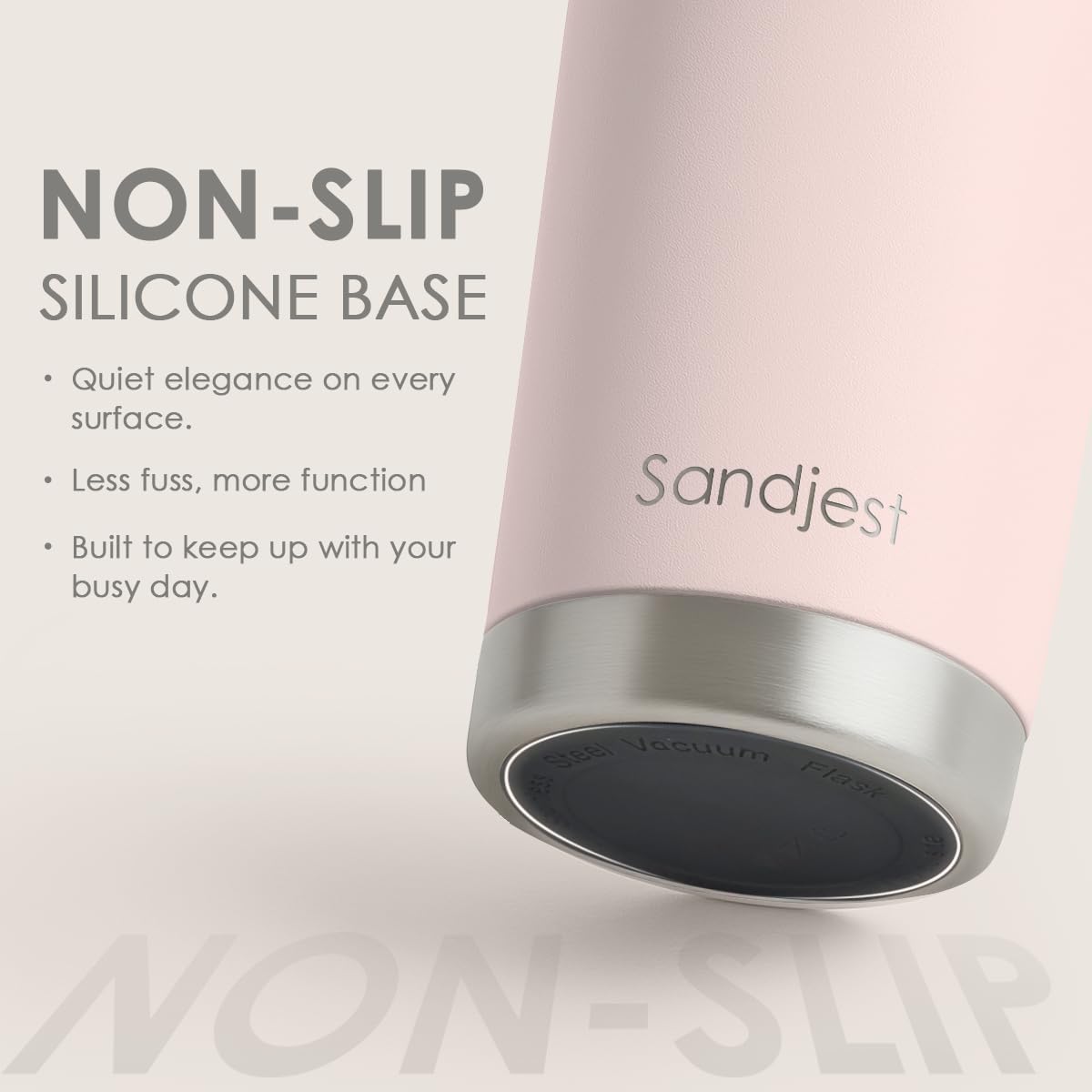 SANDJEST Vaso de acero inoxidable de 20 onzas, taza aislada al vacío de doble pared con tapa, taza de café de viaje para mujeres, niñas, amigos, hermanas, cumpleaños, Navidad (rosa pálido)