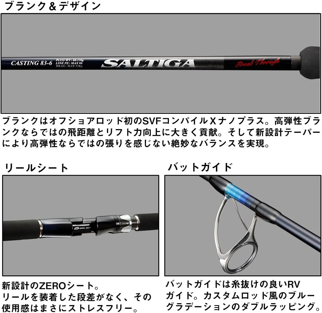 DAIWA Casting Rod, SALTIGA BREAKTHROUGH C83-6/C710-8/C82-8 Various (2024 Model)