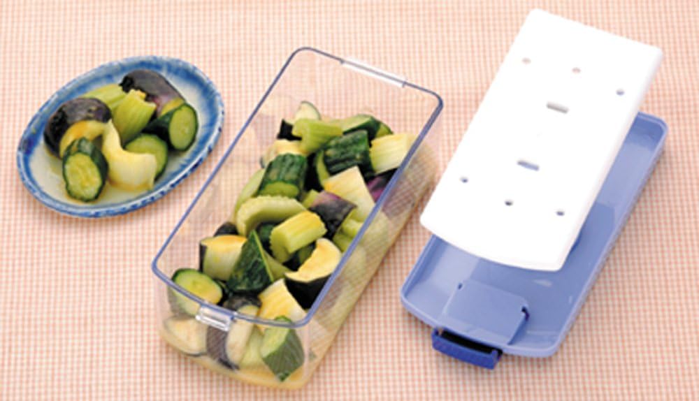 Kawasaki Synthetic Resin Pickle Containers, Set of 2 [Made in Japan], Easy to Pickle, Easy to See Contents, Includes Recipes, Square Type, Slim, Light Pickles, Sweet Vinegar Pickles, Mustard Pickles