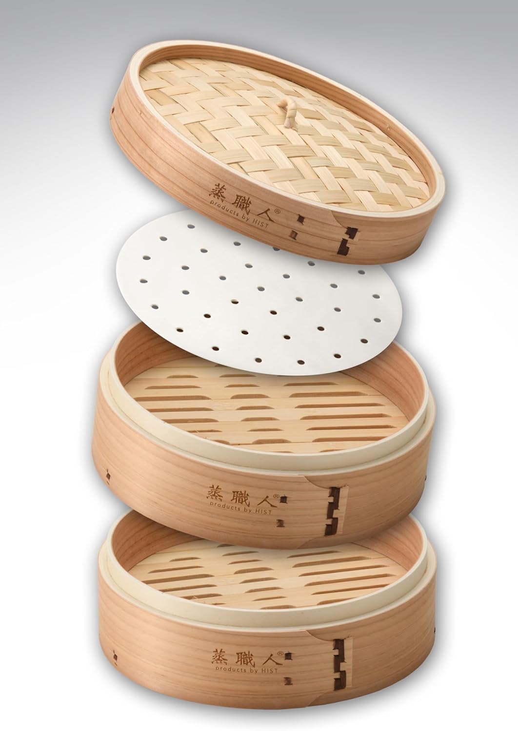 Heist Seiro Sugiki with Induction Pot, Set of 2 Main Units, 1 Lid Set, Commercial Use, 20 Sheets for Steamers (Steamer, Pot Included, Cedar 8.3 inches (21 cm)