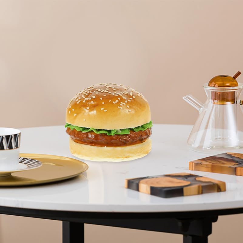 NOLITOY 2pcs Realistic Simulation Hamburger Model Photo Props Food Sample Table Decoration Educational Play Material and Durable