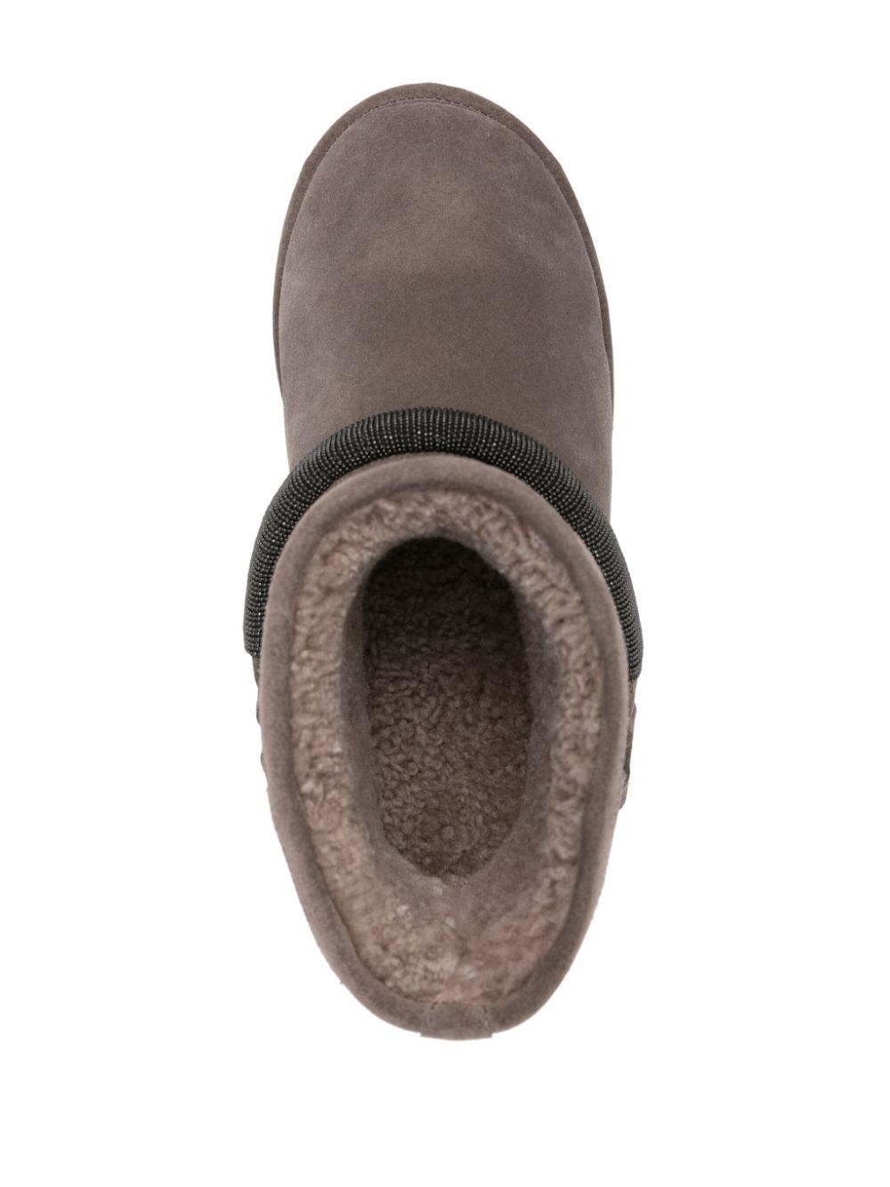 Brunello Cucinelli Suede Ankle Boots With Shearling Lining - Image 4