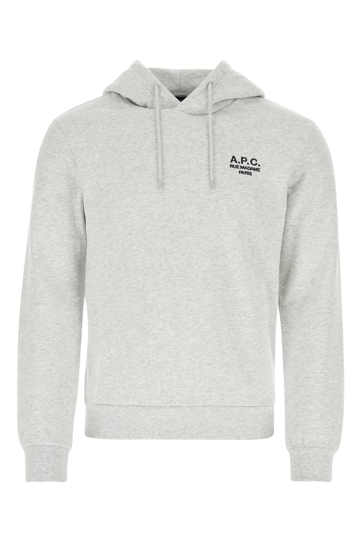 A A.P.C.メランジュグレーコットンスウェットシャツ - Image 4