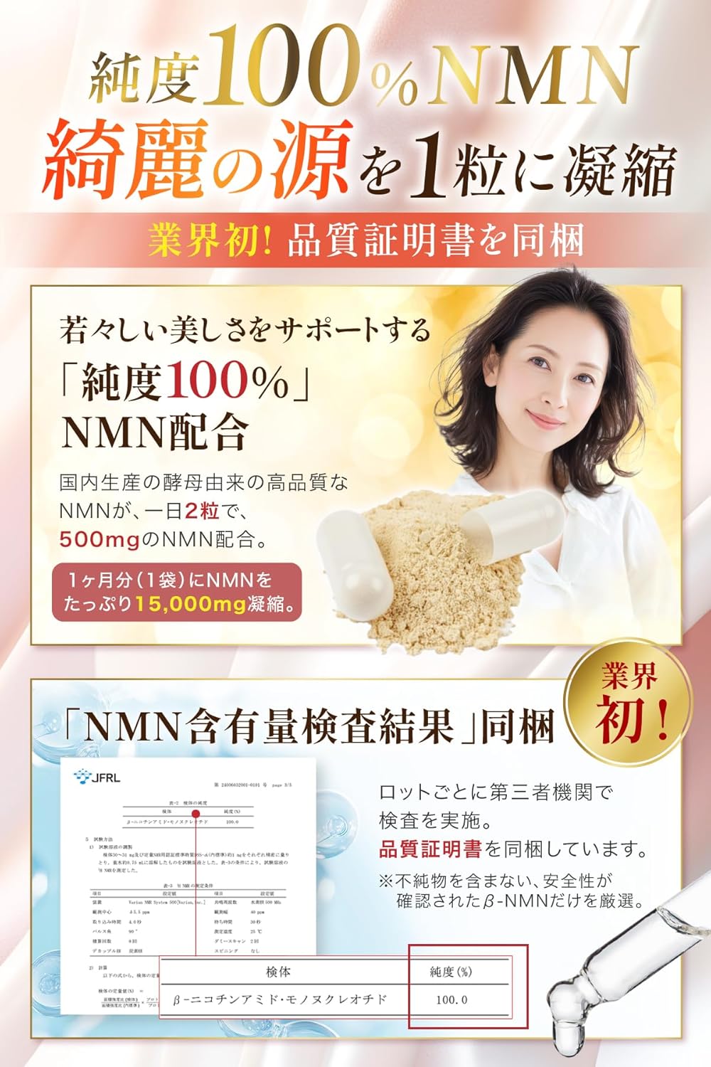 NMN Supplement, 15,000 mg (Certified by Physician), Beta-NMN, 60 Tablets (1 to 2 Months Supply), Highest Purity, 100% Resveratrol, Coenzyme Q10, Royal Jelly, Acid Resistant Capsules, GMP-Certified Factory, 2 Bags )
