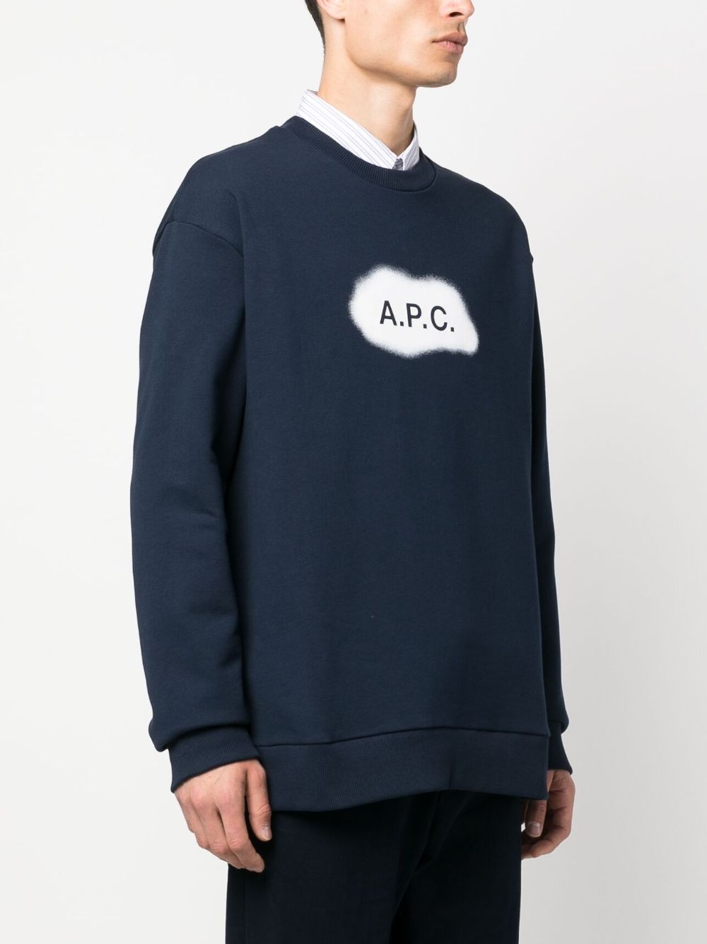 A A.P.C.ロゴオーガニックコットンスウェットシャツ - Image 4