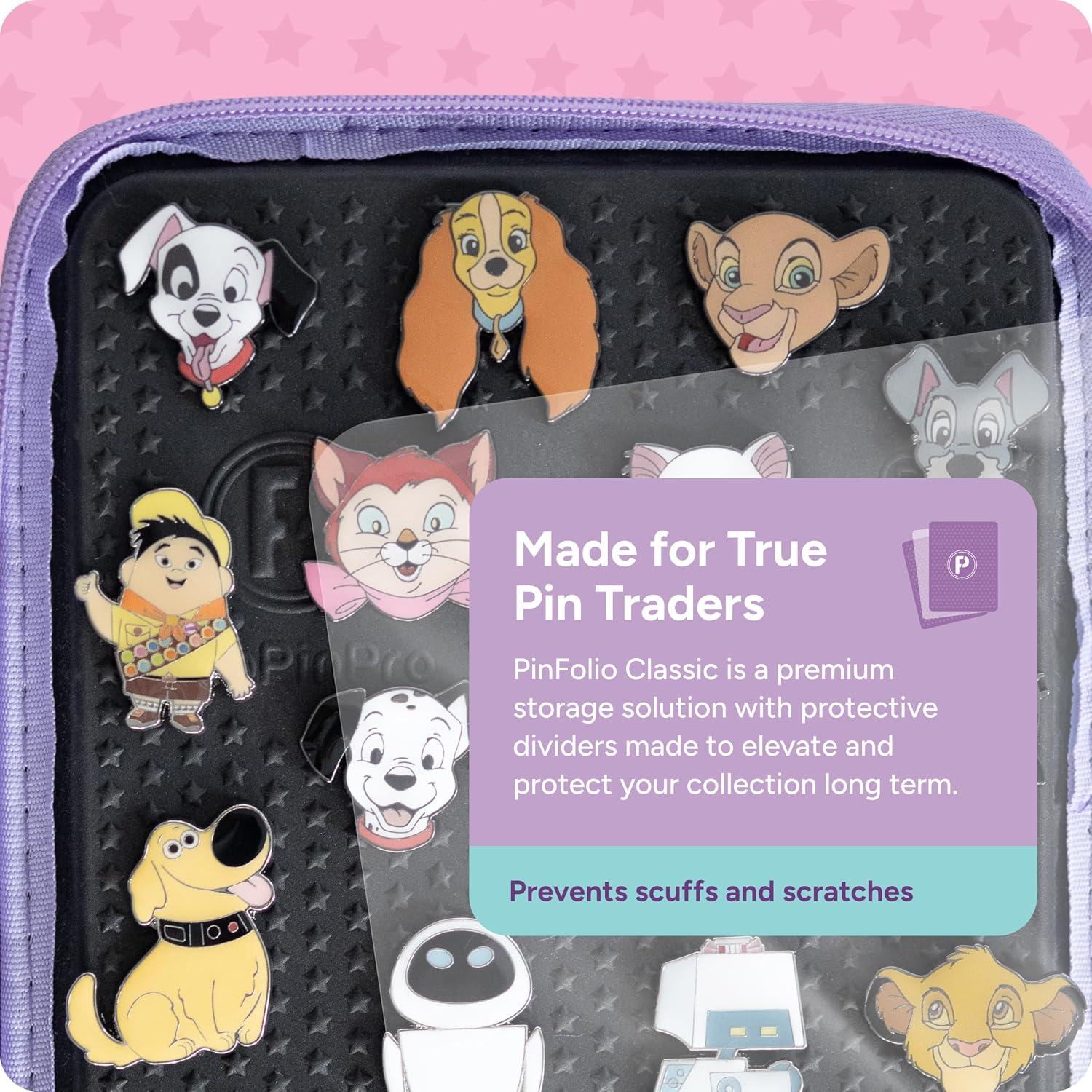 PinFolio™ Estuche de Exhibición de Pines Clásico – Fácil para Todas las Edades, No Se Necesitan Respaldos de Pines, Tecnología Stick'N'Go®, Capacidad para 60 Pines |