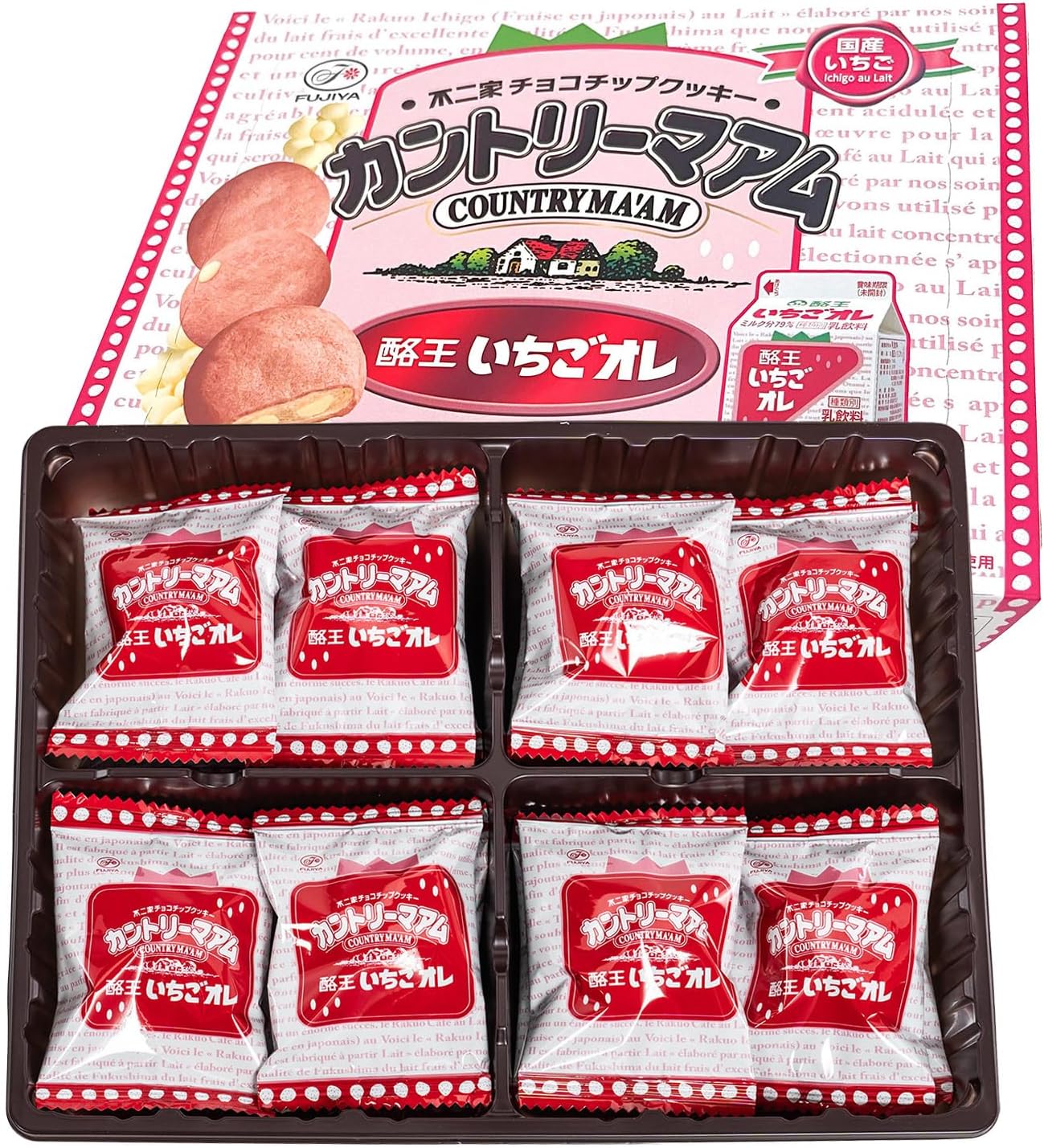 Fujiya Country Mamu, Cheo Strawberry Ole, Local Limited Country Am, Pack of 16, Fukushima Miyage Nagatoya