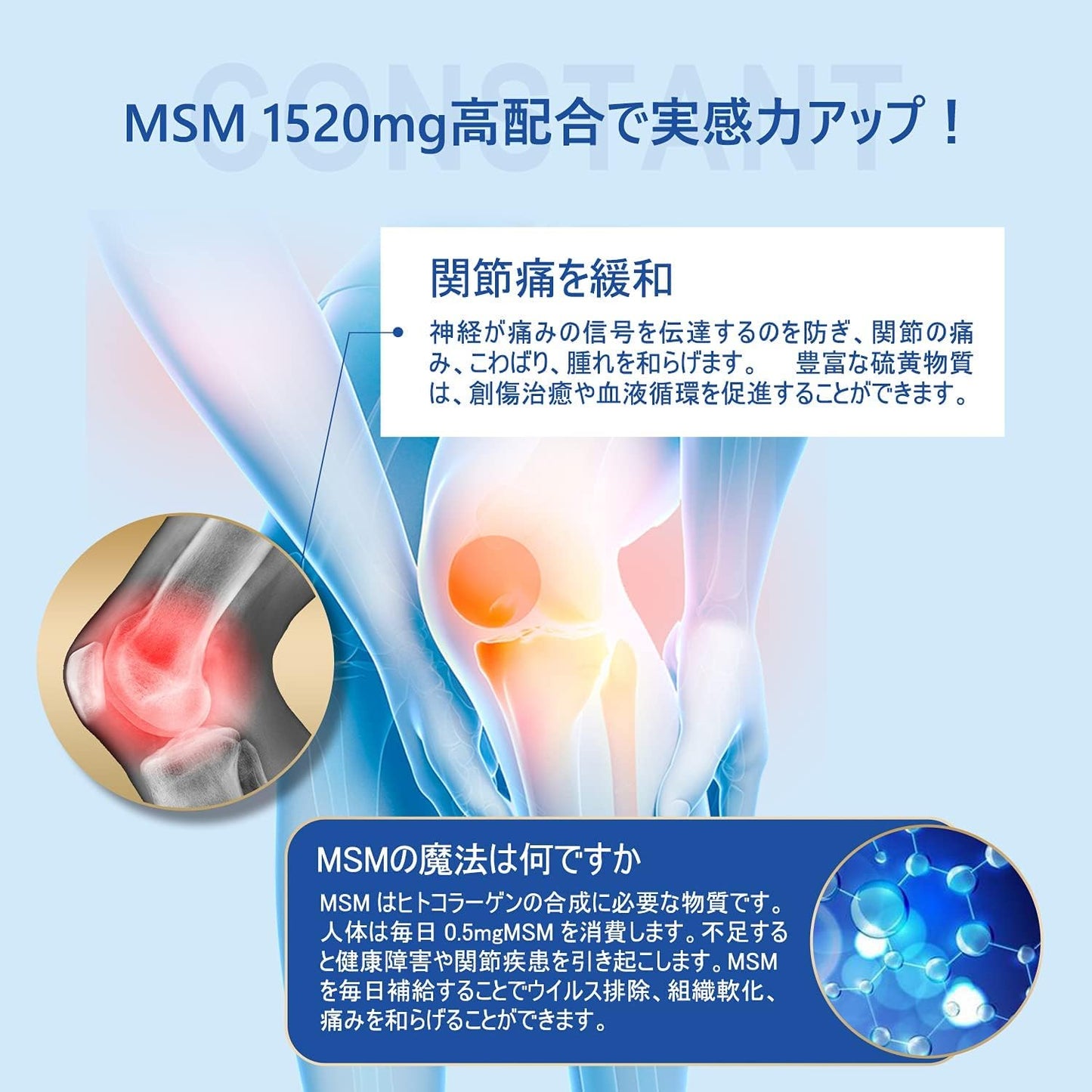 Dotcom iSDG Glucosamine + MSM Supplement, 1,520 mg of MSM (Organic Iow), Type II Collagen, Made in Japan, 240 Tablets, 30 Day Supply (Set of 3)