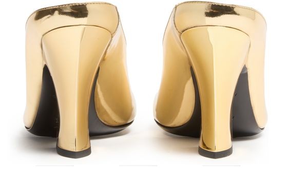 GIVENCHY Sculpted heeled mules in mirror effect leather - Image 4
