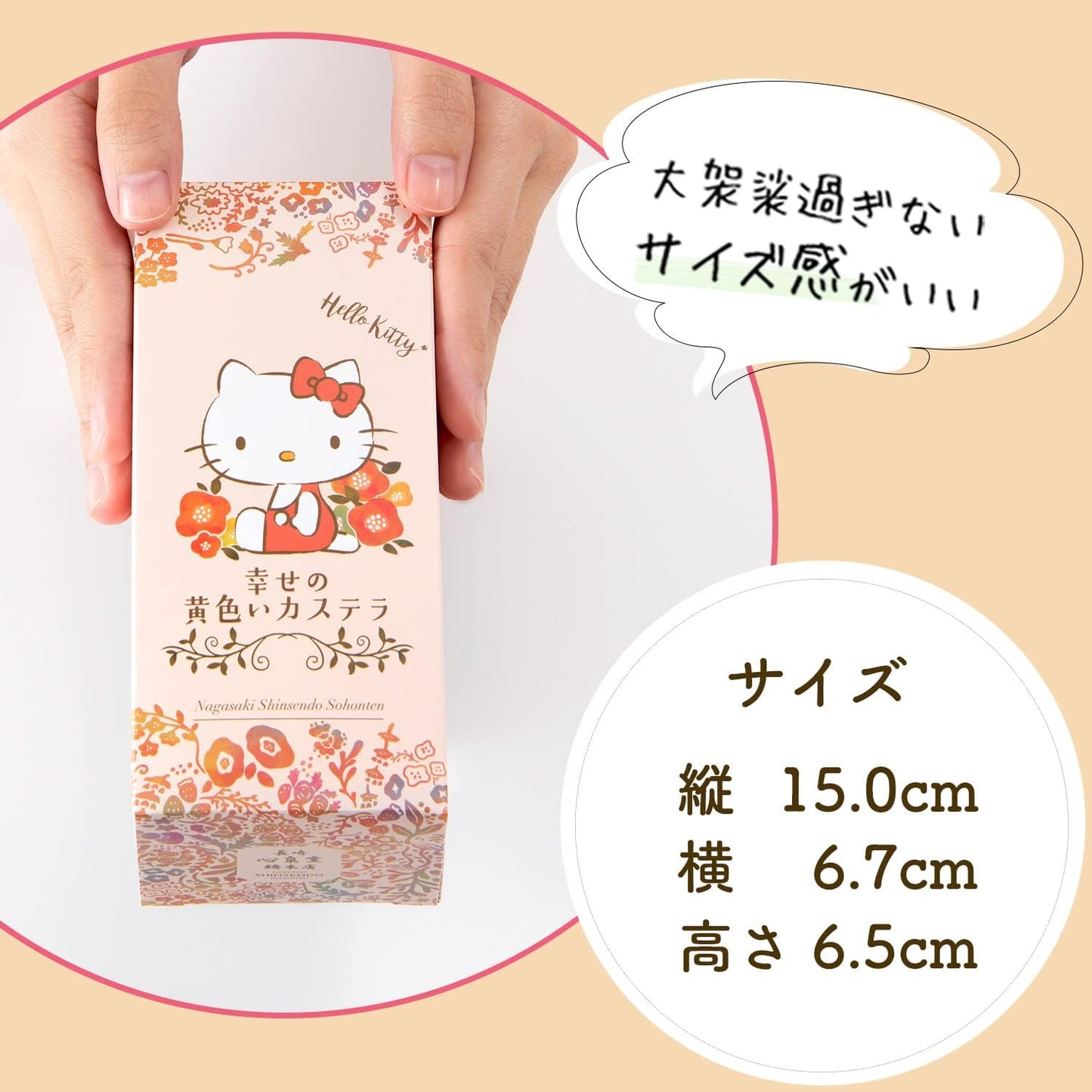Nagasaki Shinsendo Hello Kitty Candy Gift, Nagasaki Castella, 5 Pieces, Petite Gift, Carrying Bag Included T340