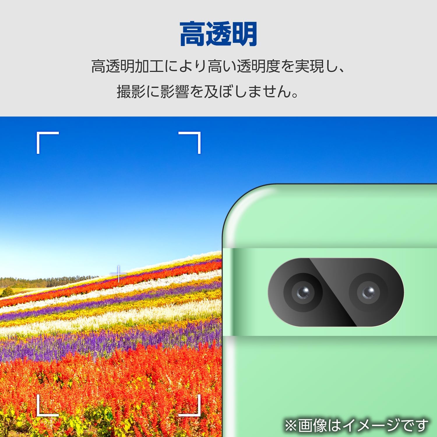 Elecom PM-P241FLLFG Google Pixel 8a Camera Film Lens Protector, Glossy Glare, Anti-Fingerprint, Hard Coated, Scratch-Resistant, Bubble Free, Repositionable, Self-Adhesive