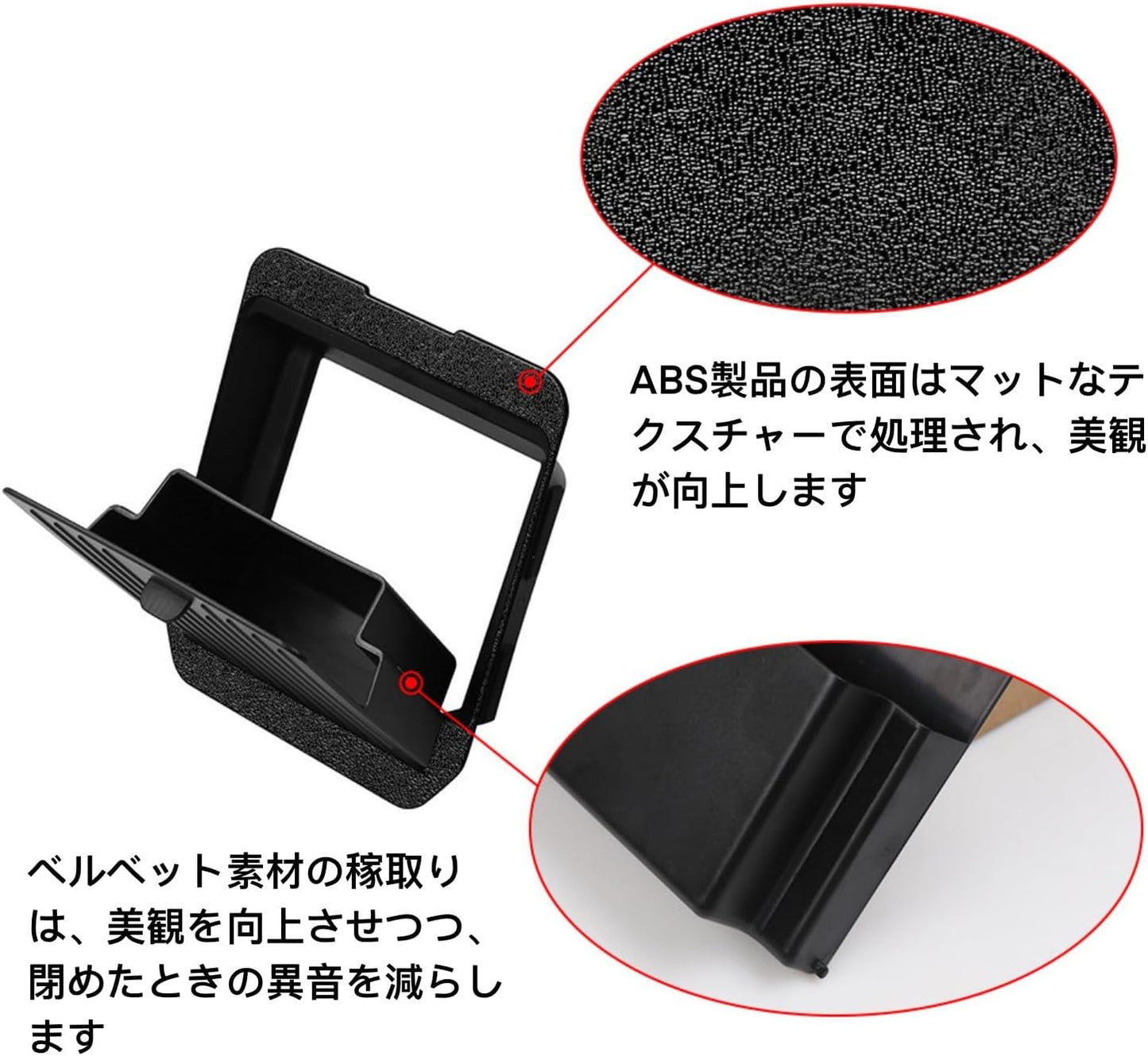 Toyota Land Cruiser 250 Magnetic Armrest Storage Box, ABS Matte Black, Conceal Storage, Land Cruiser 250 Accessories, Center Console Organization (2024 LC250 Left and Right Handle) (Matte