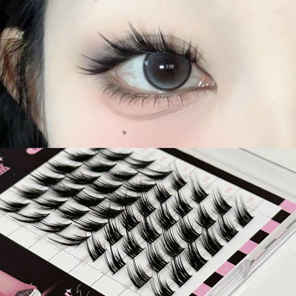 single cluster foxeye effect handmade natural false eyelashes makeup eyelashes personal segmented eyelashes eyelash extension