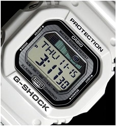 G-SHOCK G-Lide 20ATM Waterproof Digital Tide Graph Sport Plastic Belt Watch for Men Unisex (GLX-5600-1JF GLX-5600-7JF) (GLX-5600-7JF(White)