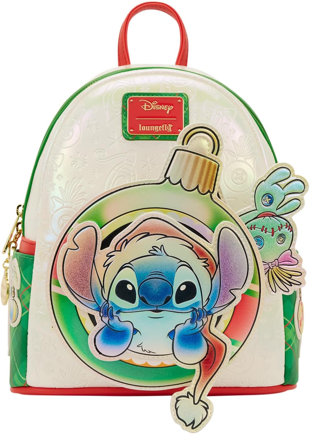 Loungefly Mini mochila navideña Lilo and Stitch de Disney