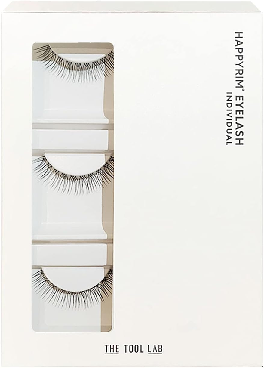 THE TOOL LAB Happy Rim 2nd Eyelashes, 1 Pack (3 Pairs), False Eyelashes, Partial False Eyelashes, Feeling Eyelashes, Soft, Ultra Light Bristle, Popular, False Eyelashes, Natural Eye Makeup, Self