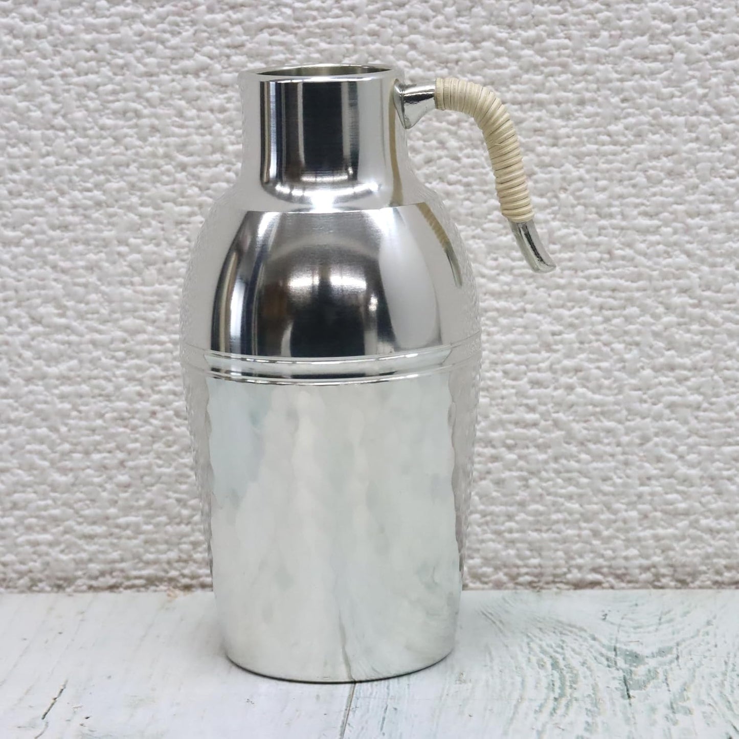 大阪錫器 千呂利 ツチメダイヤ 錫製 酒器 日本製 桐箱入り 170ml 伝統工芸品 熱燗 徳利 籐巻き ギフトラッピング仕様