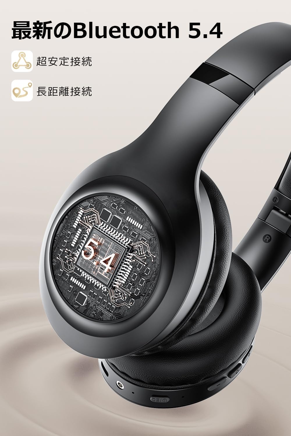 2026 Latest Bluetooth 5.4 Headphones, Bluetooth Wireless Headphones, ANC Noise Cancelling, Up to 60 Hours of Playtime, 3EQ Mode, Over-Ear Headphones, Dual Wired Wireless, Built-in Mic, 3.5 mm Cable
