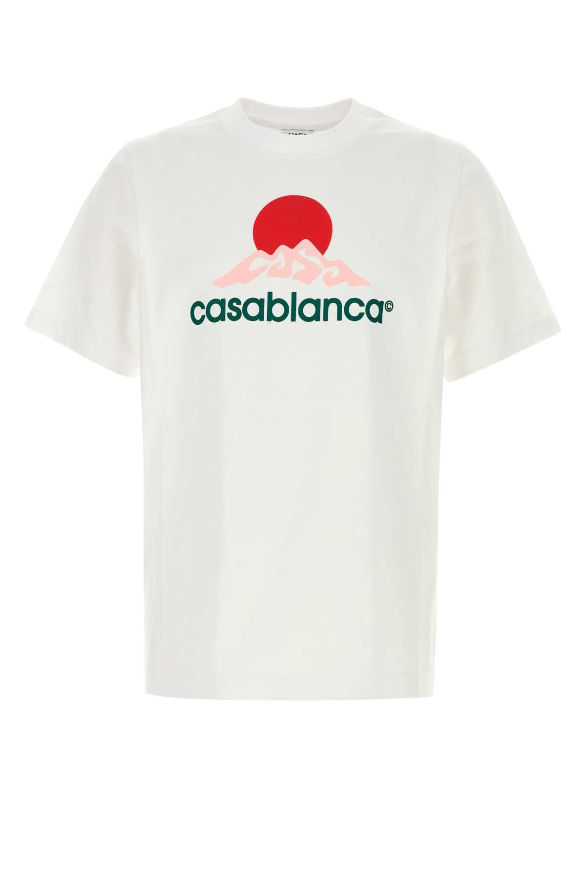 Casablanca カサブランカホワイトコットンTシャツ - Image 4