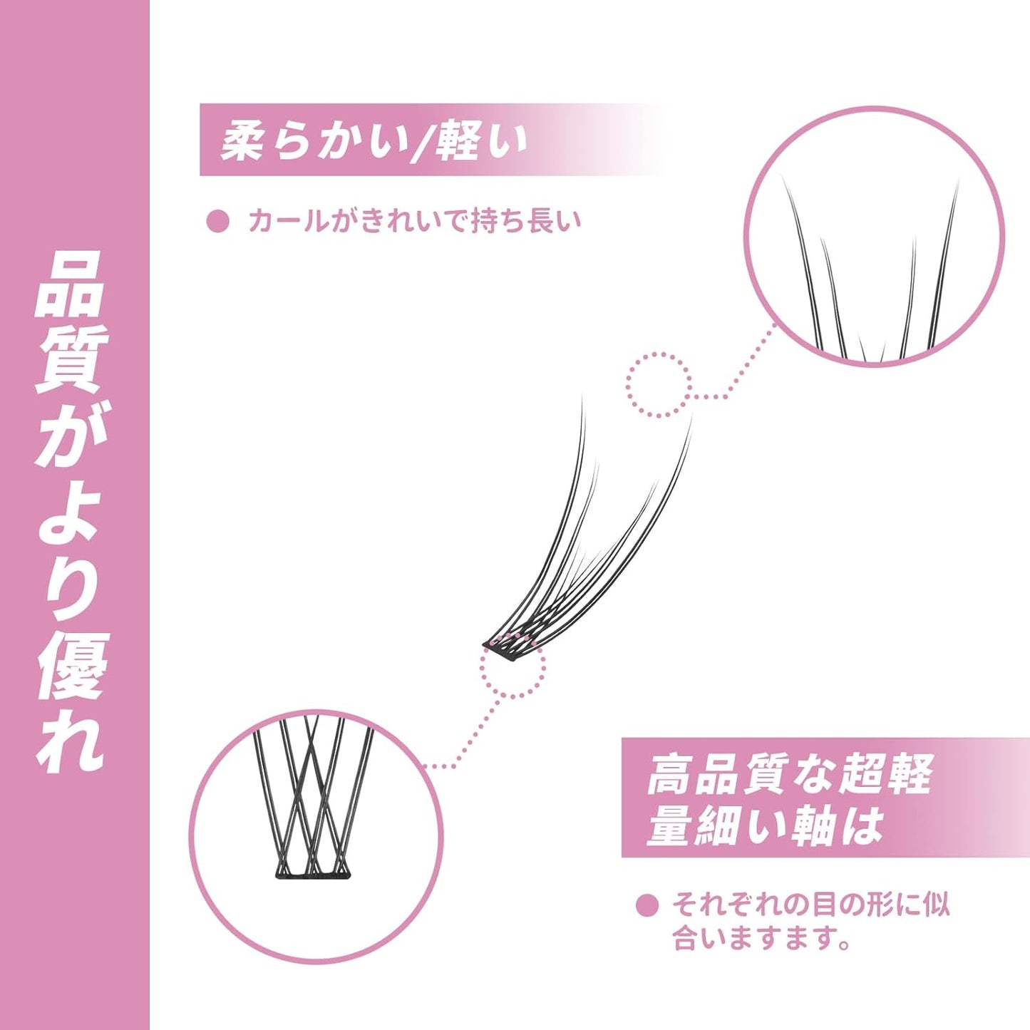 Partial Lash, Self Matsueku, Partial False Eyelashes, Large Capacity, DIY, Home Self Pine Extension, H-Rabbit Fairy 0.3 inches (8 mm)