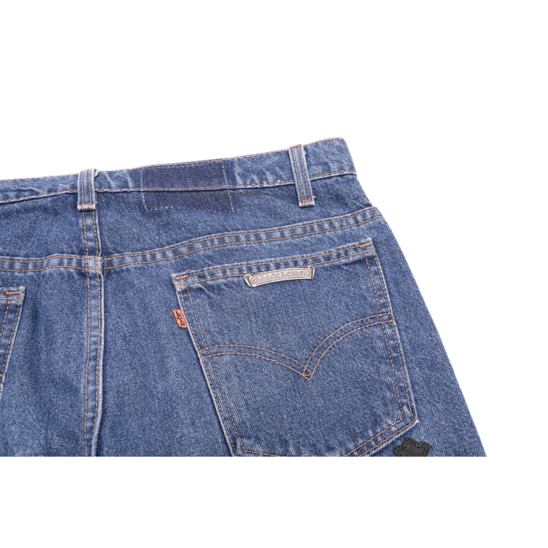 CHROME HEARTS '20 PATCH' DARK WASH JEANS