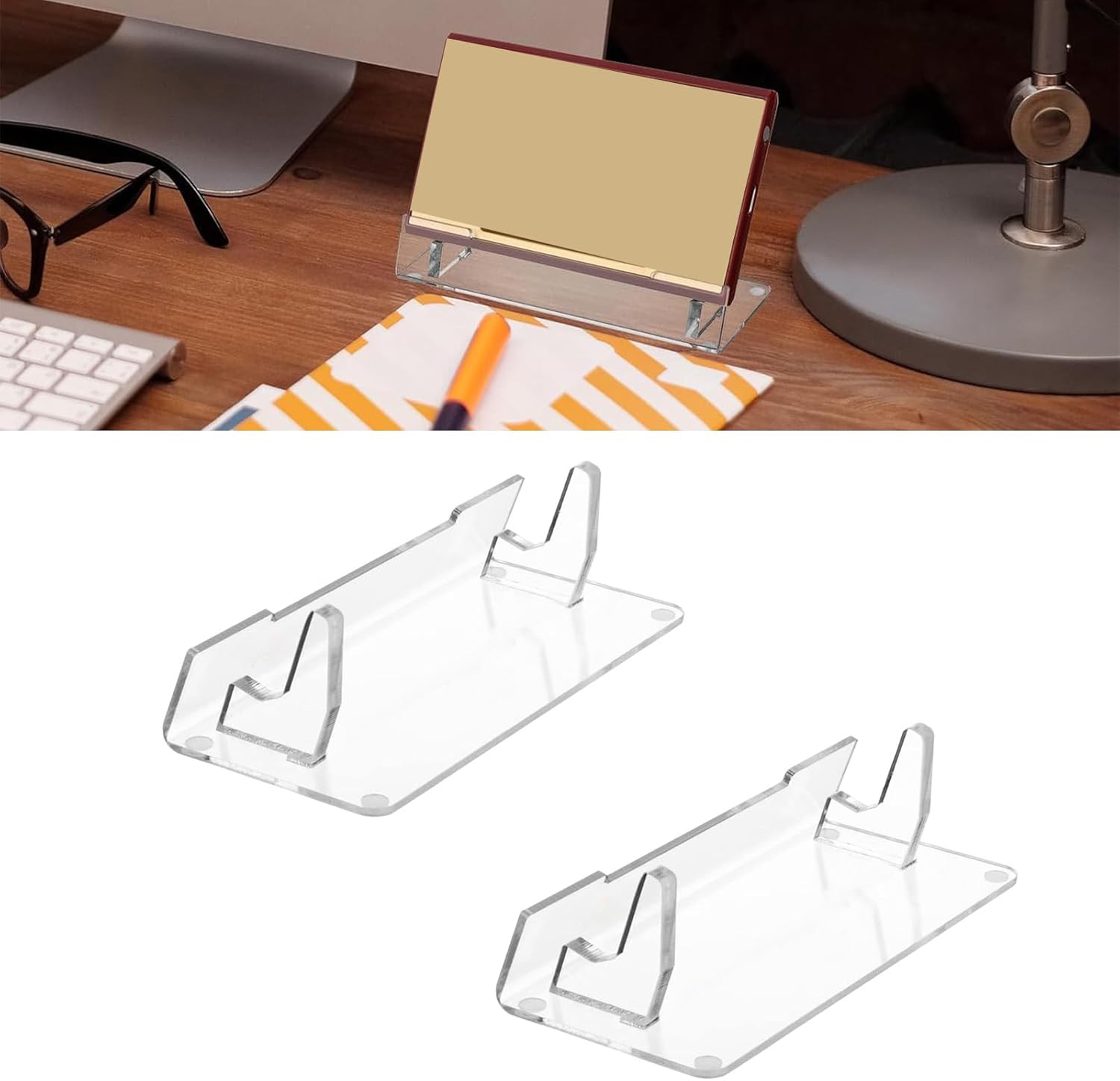 Portable Acrylic Holder for 2PCS Gaming and Watch Console Video Game Accessories Storage Rack Clear Display Bracket