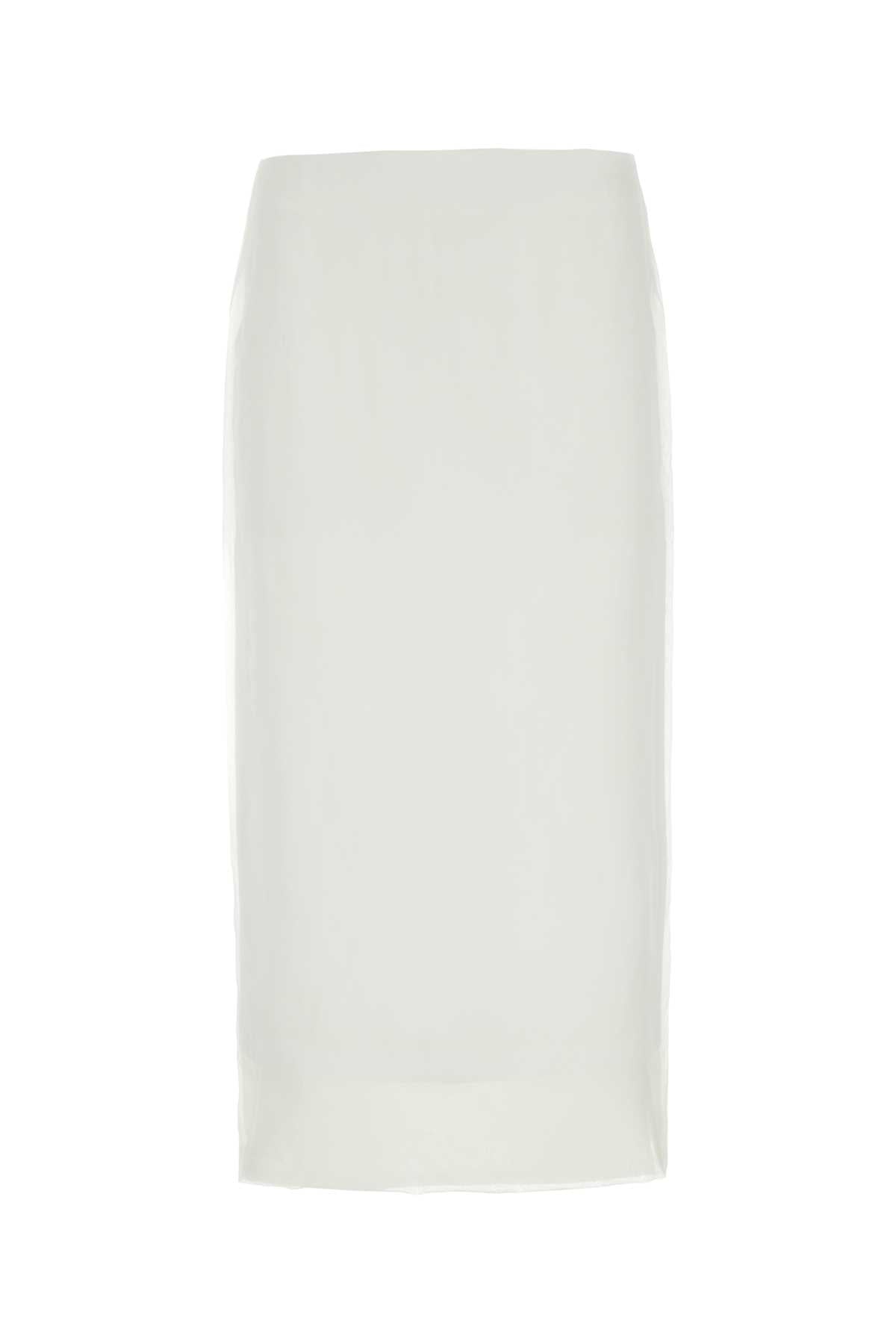 Sportmax SportMaxホワイトシルクAceti1234スカート - Image 4