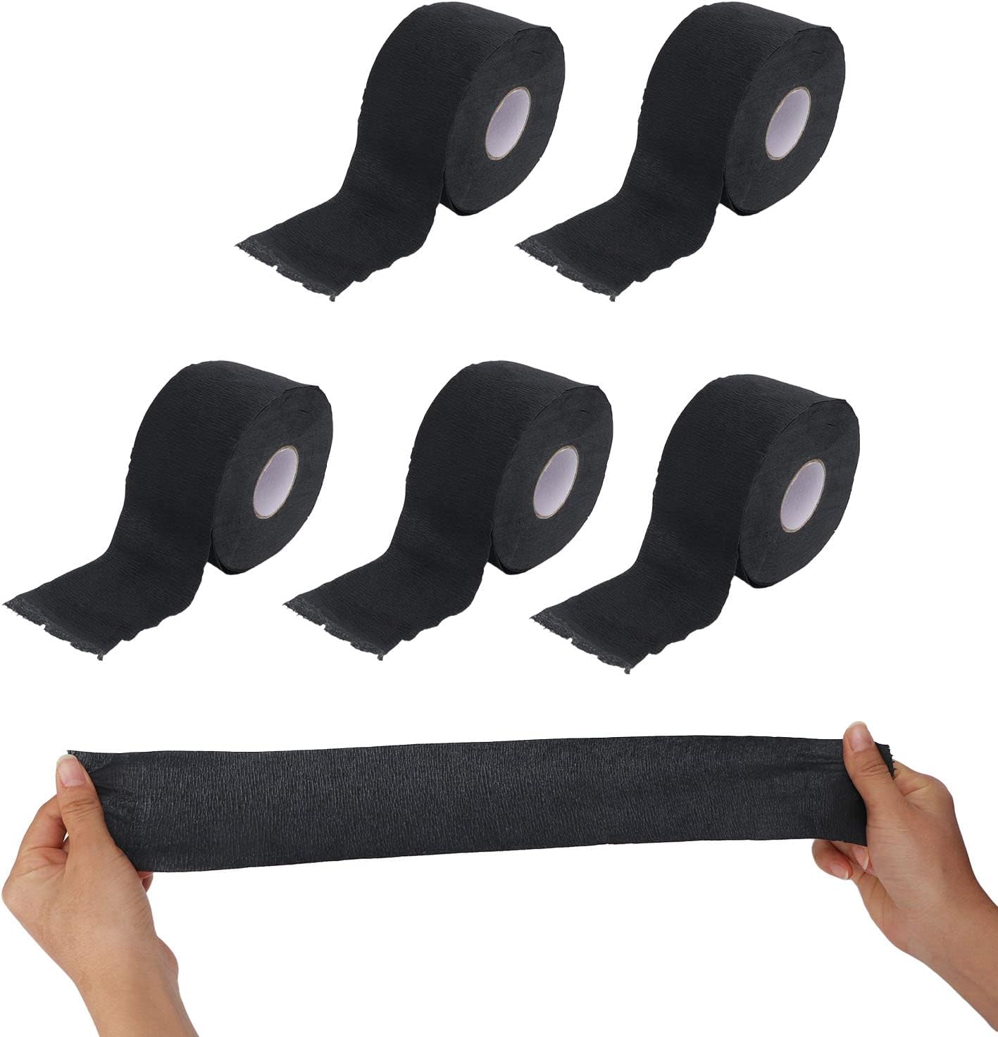 Disposable Popular Neck Strips, Pack of 5, Black Lightweight Beauty Salon Cutting Styling Paper Neck Strip, Beauty Salon Neck Strip, Stretch Neck Strip, Paper Barber Neck Strip, Neck Strip for Hair