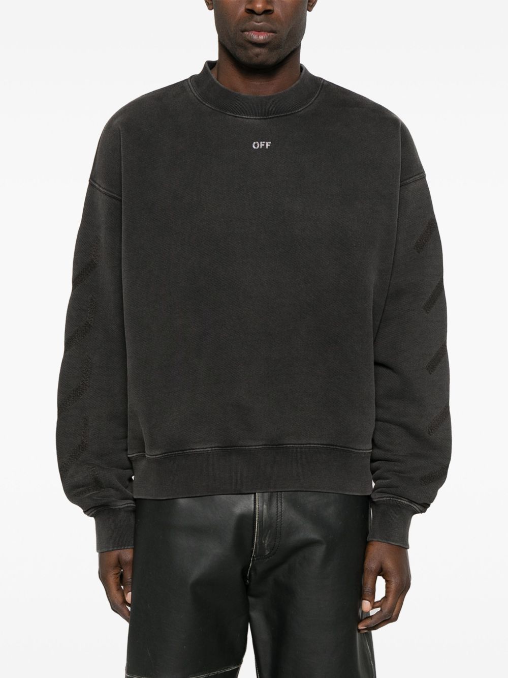 Off Off White Logo Cotton Sweatshirt - Image 4