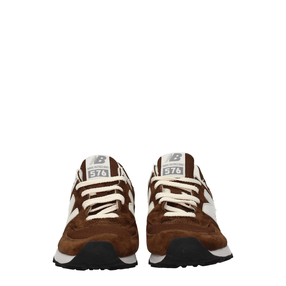Designer Brand ニューバランススニーカー576メンズファブリックブラウン/ホワイト - Image 4