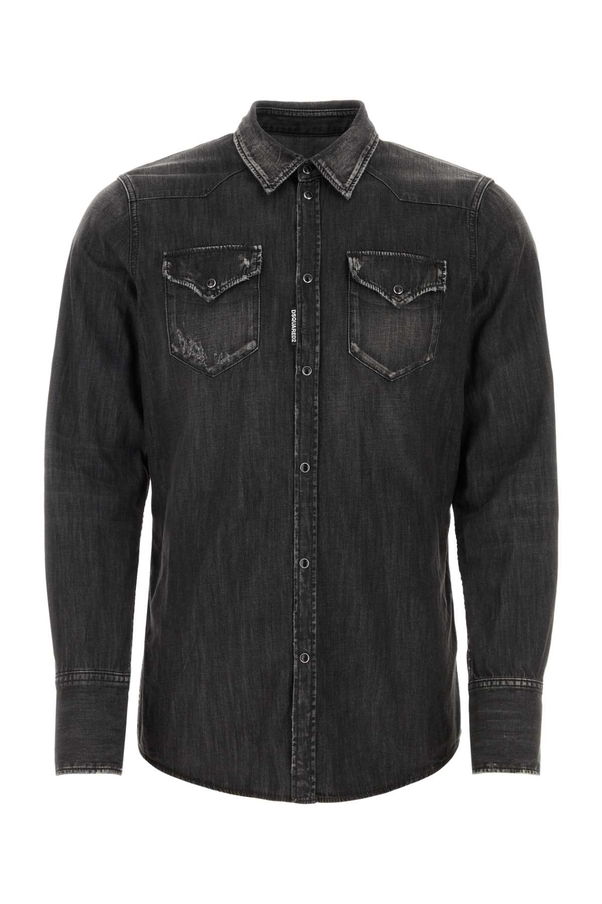 Dsquared2 Dsquared Black Denim Western Shirt - Image 4