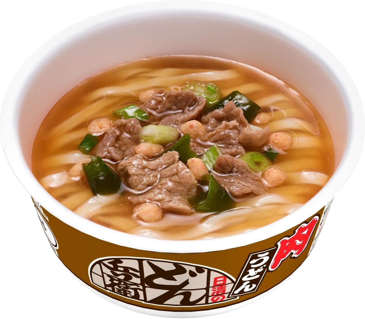 Nissin Foods Donbei Meat Udon Cup Noodles, Slightly Sweet Broth Enriched by a Rich Beef Flavor, 3.1 oz (86 g) x 12 Packs
