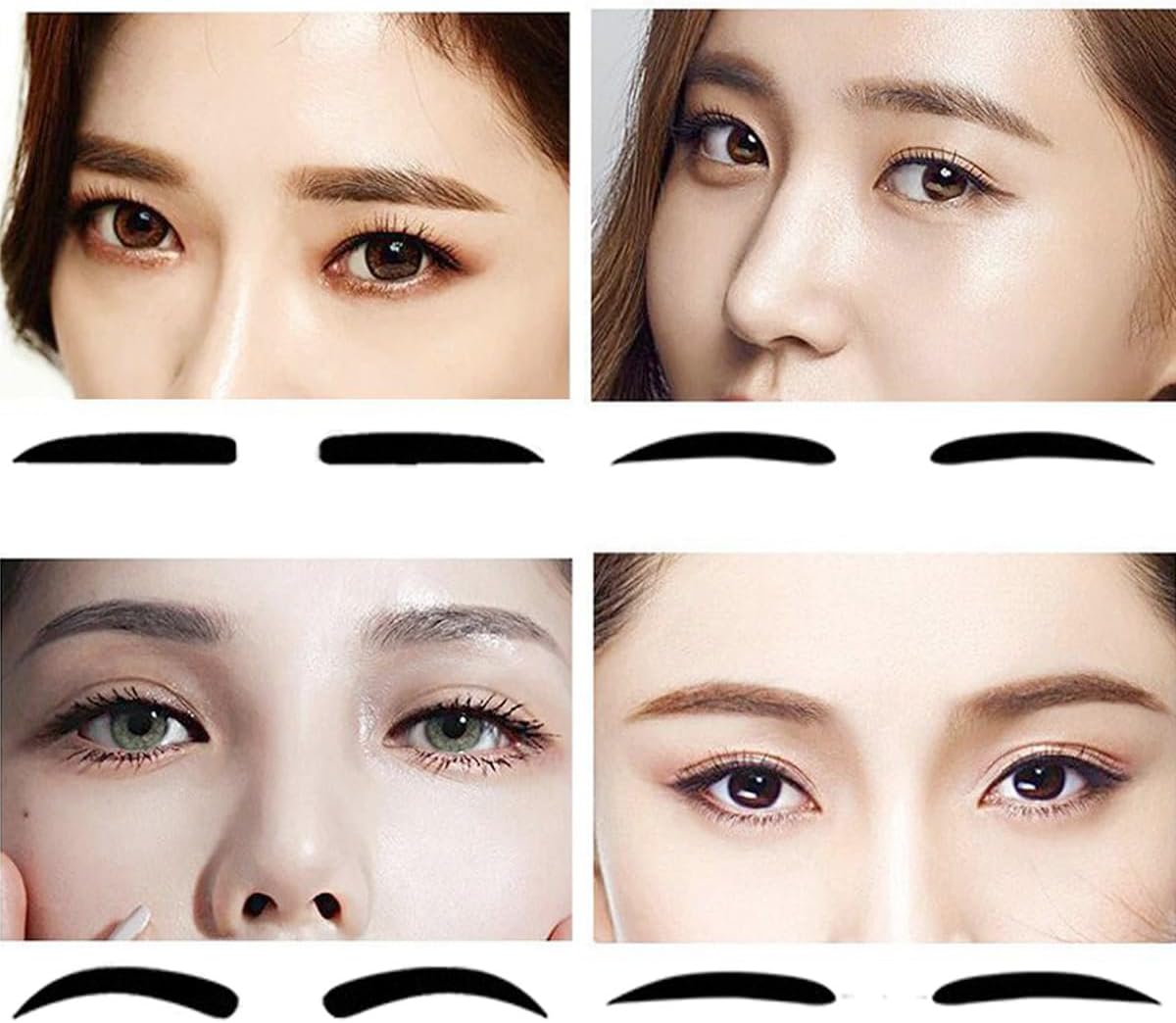Eyebrow Templates for Women, Set of 12 Types, Eyebrow Stencil, Eyebrow Shape, Template, Eyebrow Guide, Easy to Draw Eyebrow with Strap, Eyebrow Makeup Tool, Makeup Tool, Easy to Use, For Beginners