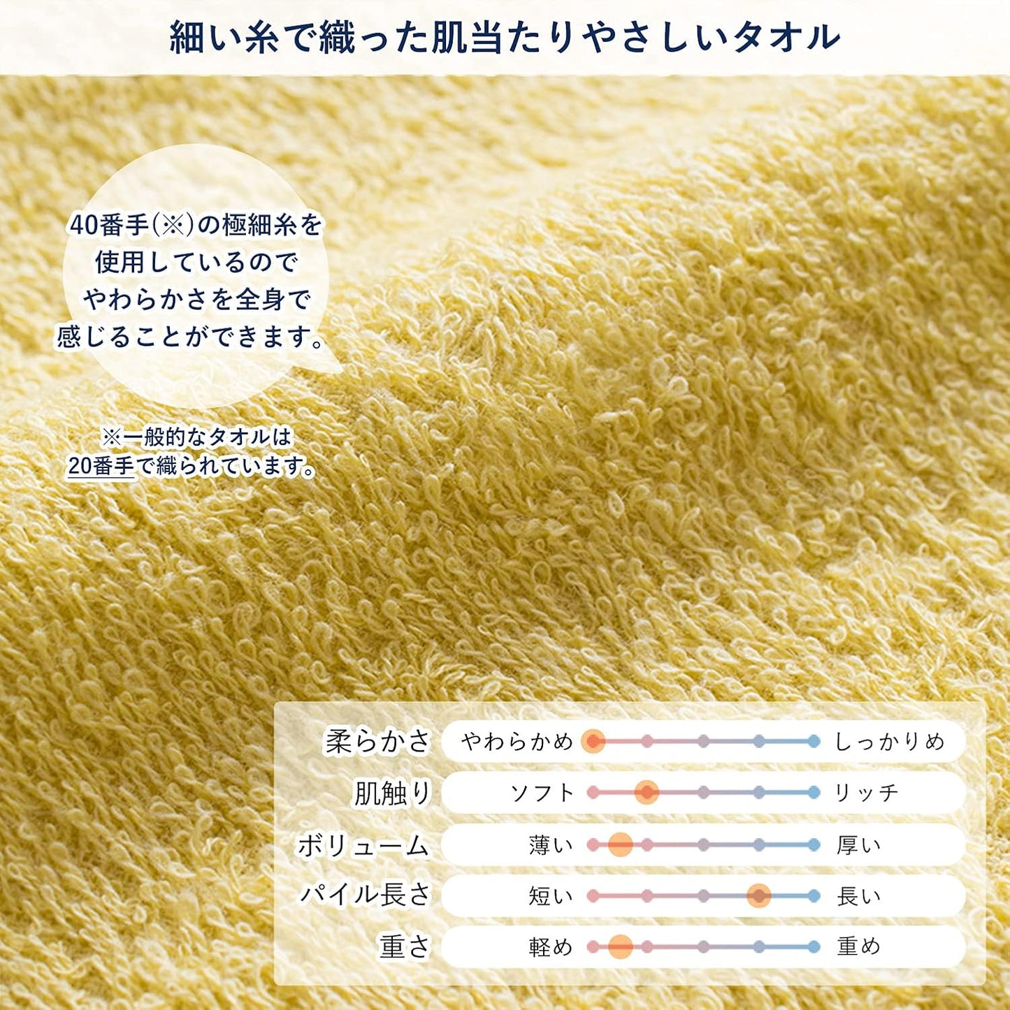 Broome Imabari Towel, Certified, Fleur Towel, Soft, Absorbent, Quick Drying, Easy to Use, Thin, Made in Japan, Assortment (Lavender and Mimosa), Set of 2 Bath Towels